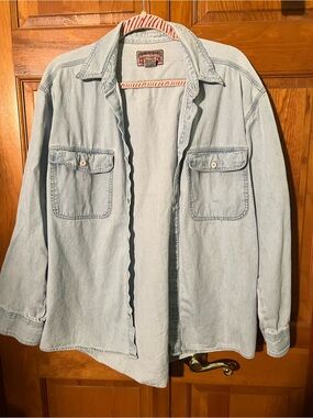 Light Blue Denim Shirt Jacket - Unbranded Jean Jacket
